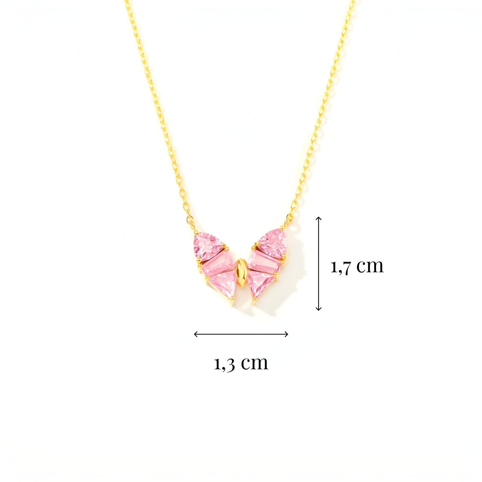 Collier papillon en argent 925, cristaux roses ou violets, bijou raffiné pour femme, modèle Aelia