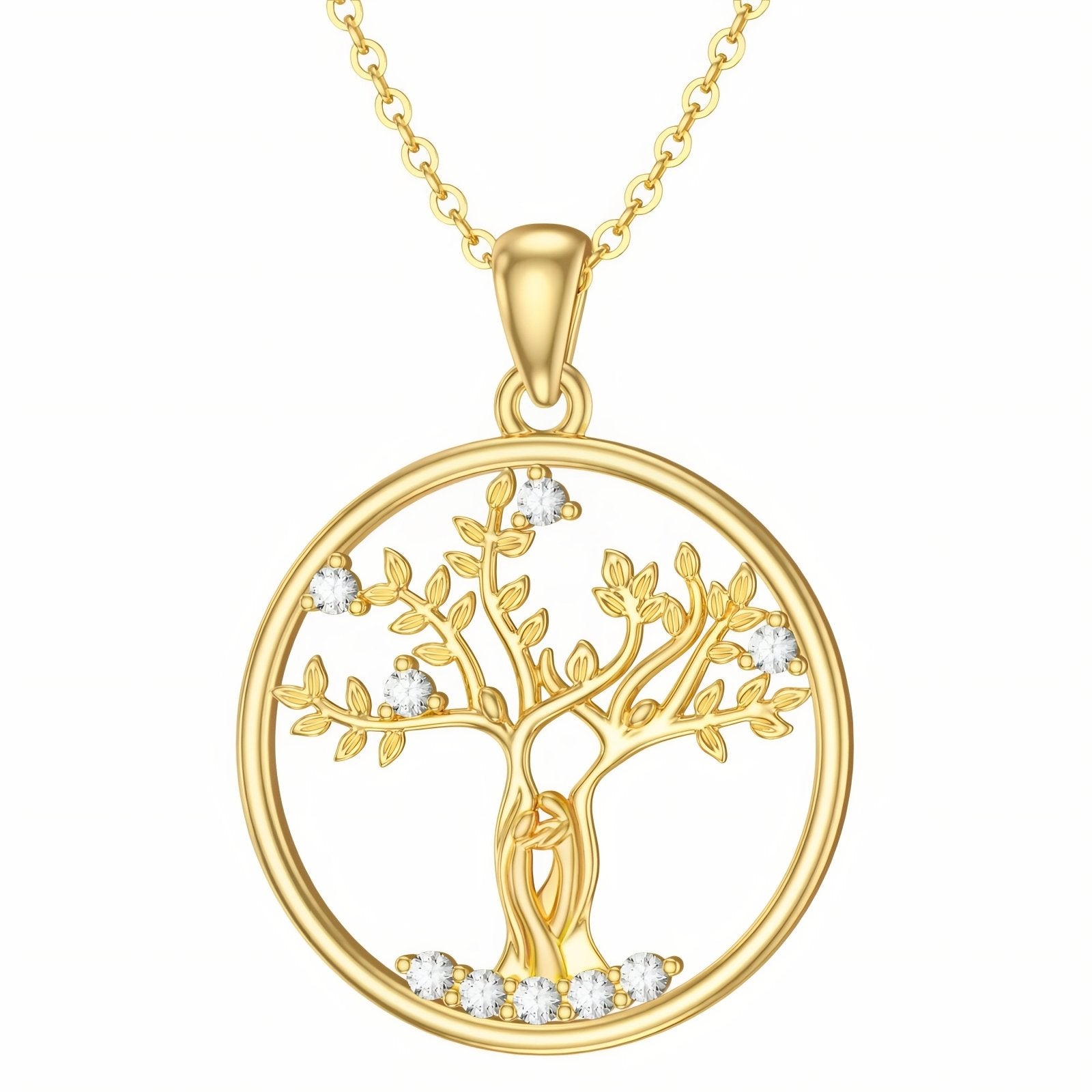 Collier pendentif arbre de vie pour femme, avec zircon, en argent 925, style intemporel