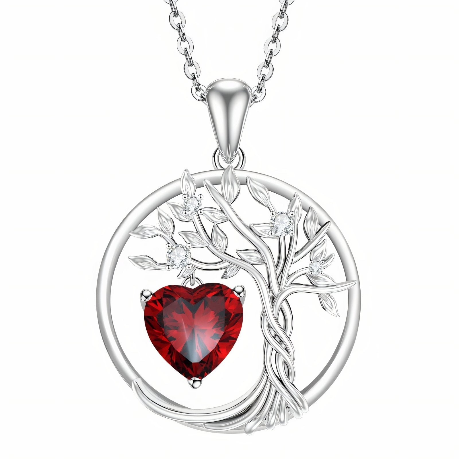 Collier pendentif arbre de vie pour femme, cœur en moissanite, argent 925