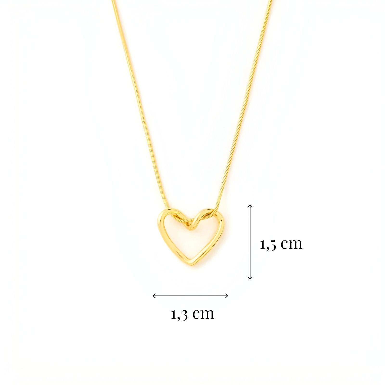 Collier pendentif cœur ouvert en argent massif, chaîne fine plaquée or ou rhodium, modèle Nora