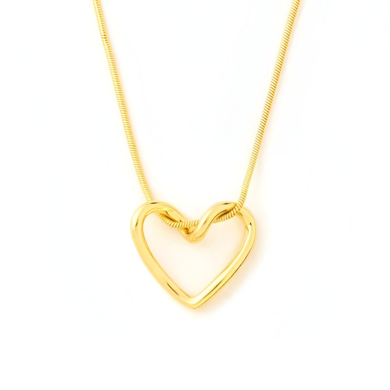 Collier pendentif cœur ouvert en argent massif, chaîne fine plaquée or ou rhodium, modèle Nora