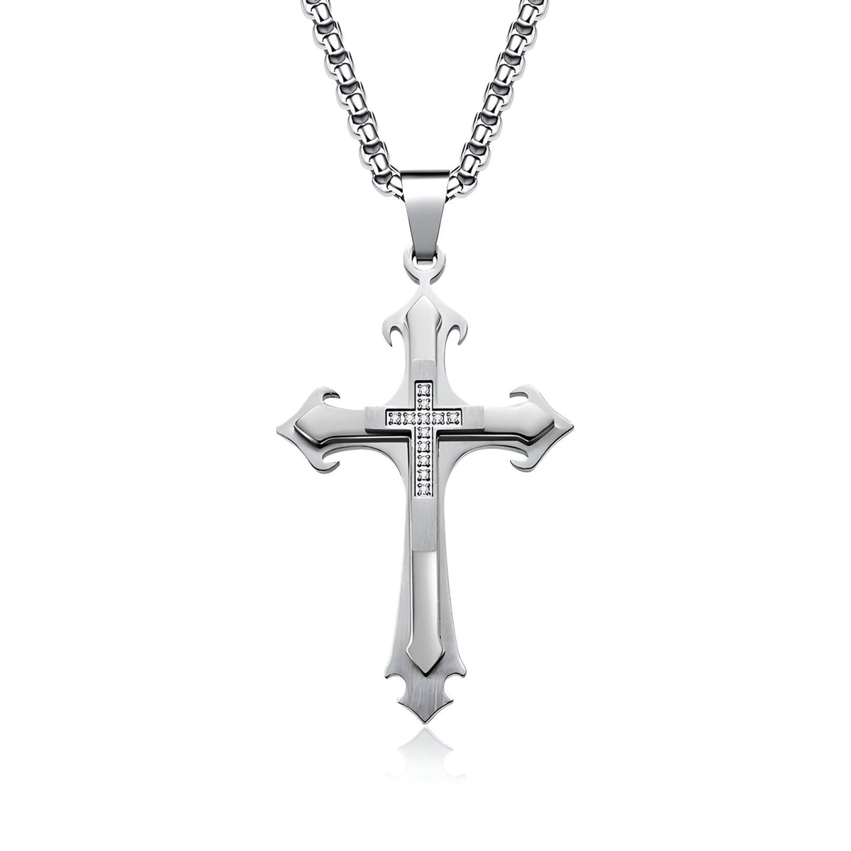 Pendentif Croix En Argent 925 Minimaliste - Collier Religieux Moderne, Neuf Sans Emballage, Marque SZ77