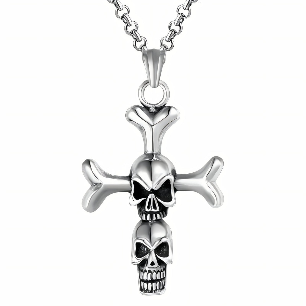 Widmann AC2190 – Collier Crânes Tête De Mort 40 Cm – Halloween, Gothique, Pirate