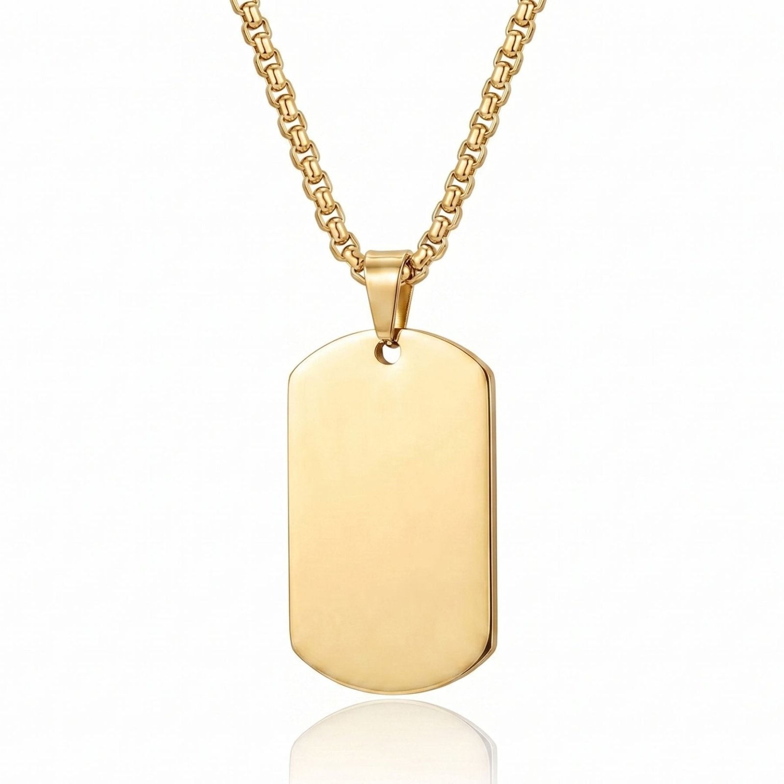 Collier pendentif dog tag pour homme, style militaire, en acier inoxydable
