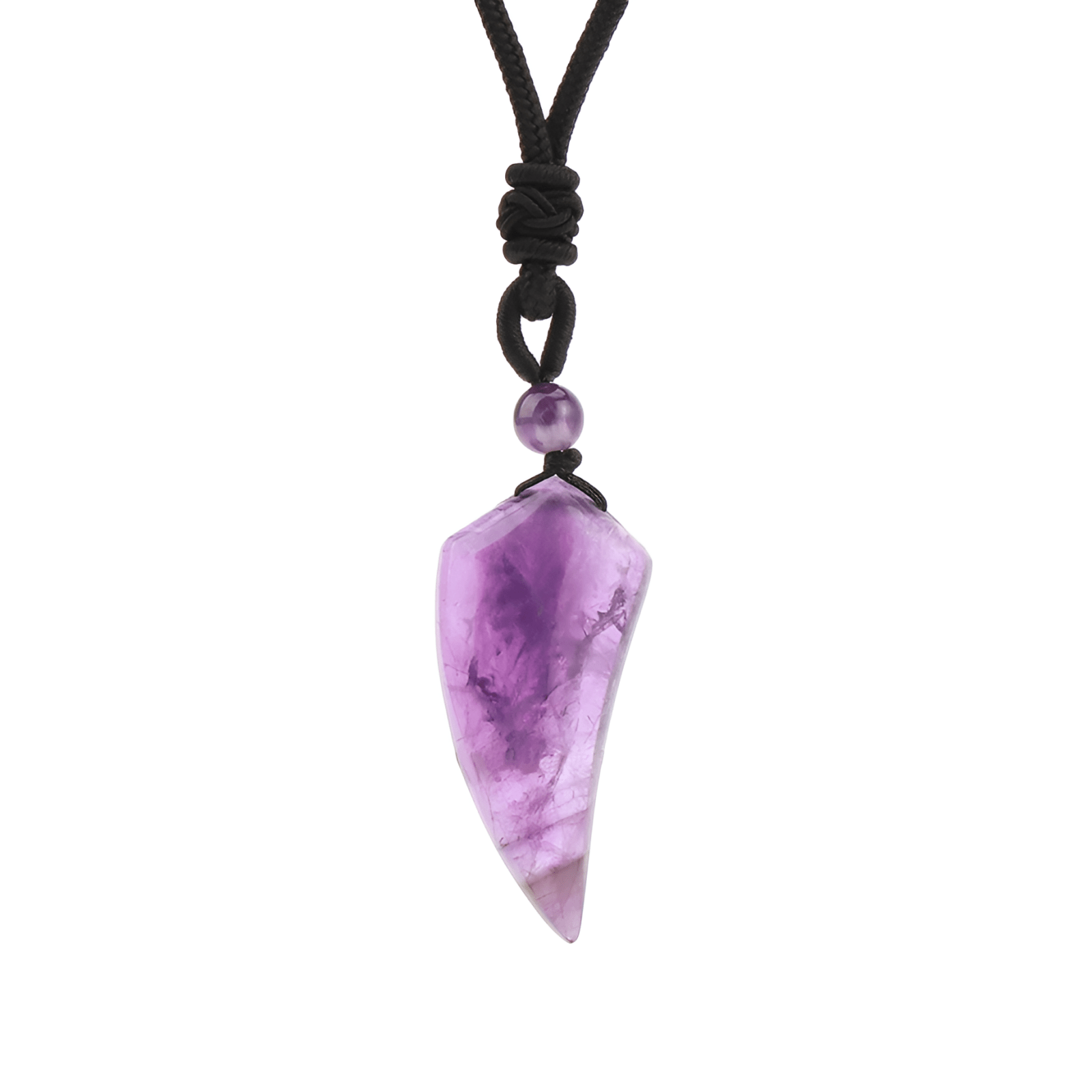 Collier pendentif griffe en pierre naturelle, cordon tressé réglable, style spirituel unisexe, modèle Quator