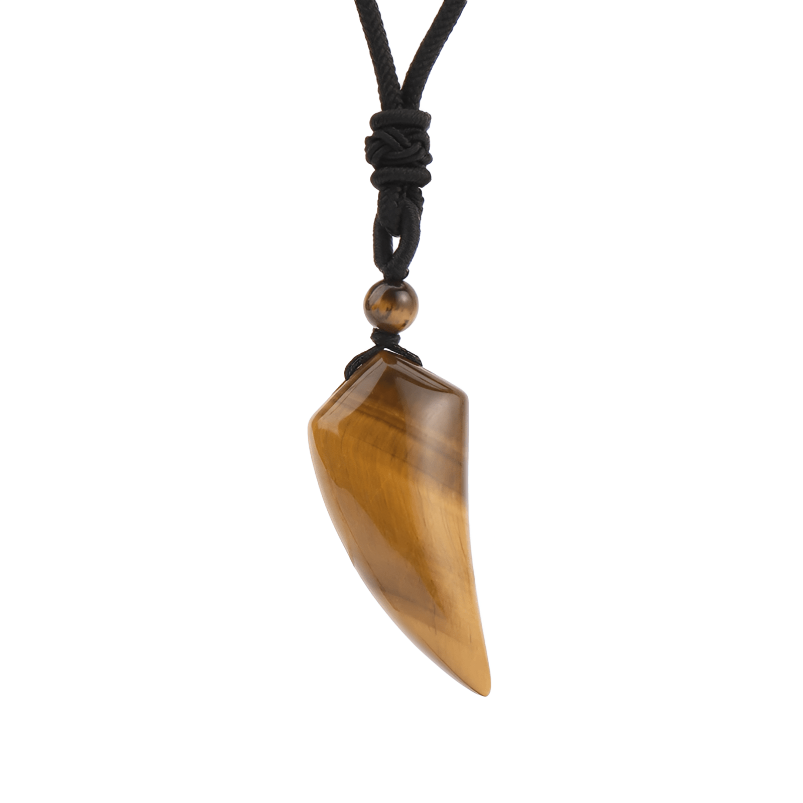 Collier pendentif griffe en pierre naturelle, cordon tressé réglable, style spirituel unisexe, modèle Quator
