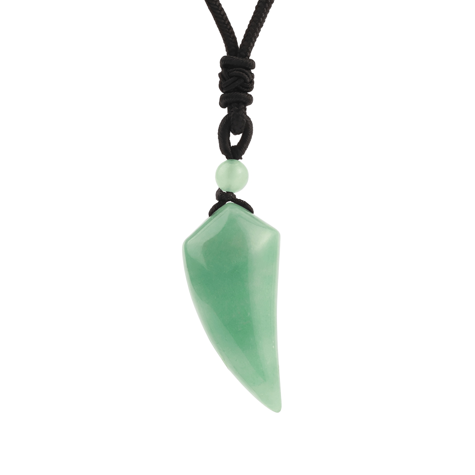 Collier pendentif griffe en pierre naturelle, cordon tressé réglable, style spirituel unisexe, modèle Quator