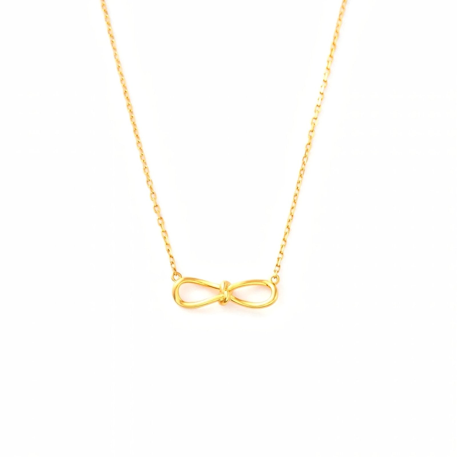 Collier pendentif infini noué doré, argent 925, style minimaliste chic, modèle Aziza