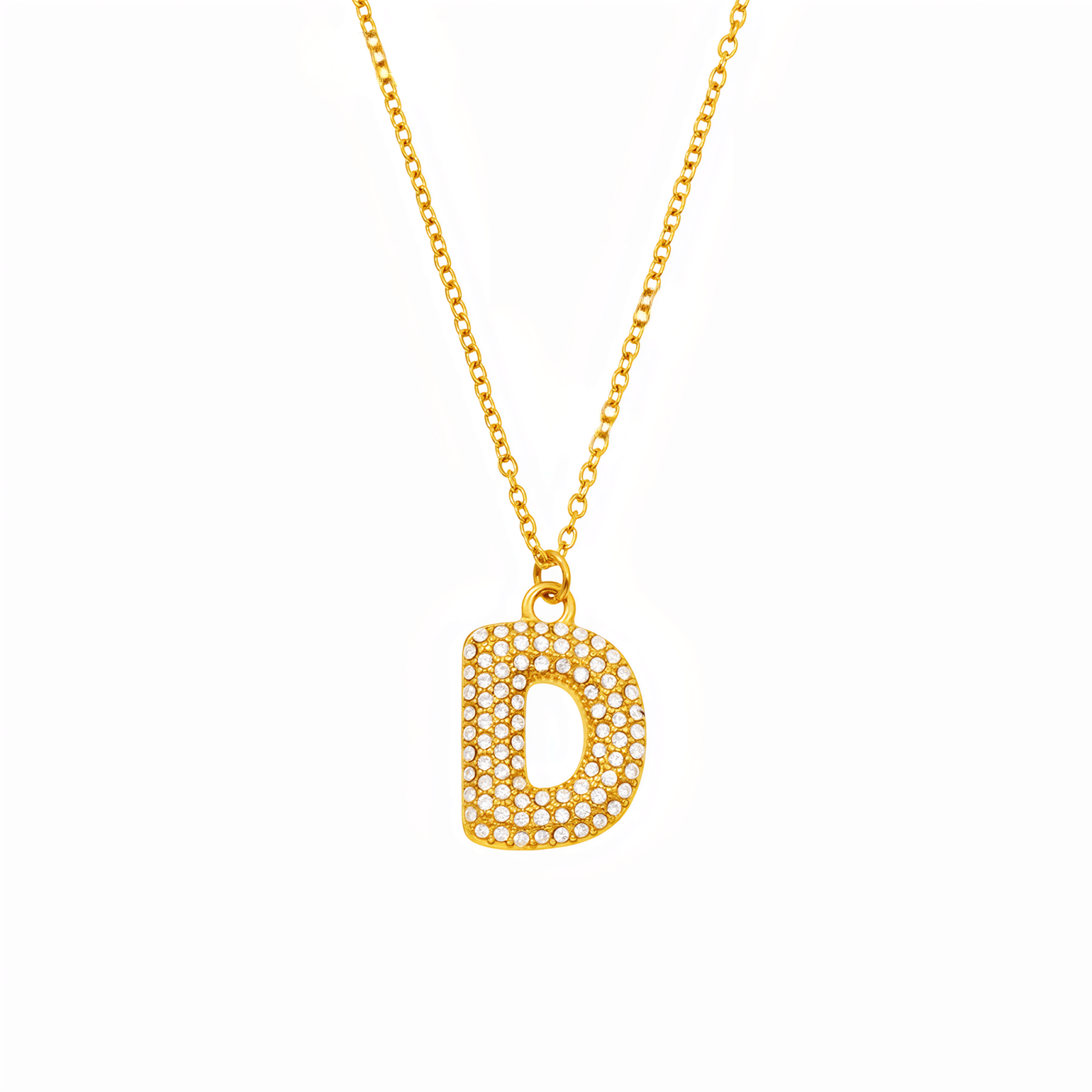 Collier pendentif lettre, plaqué or, bijou tendance initiale, modèle Paris