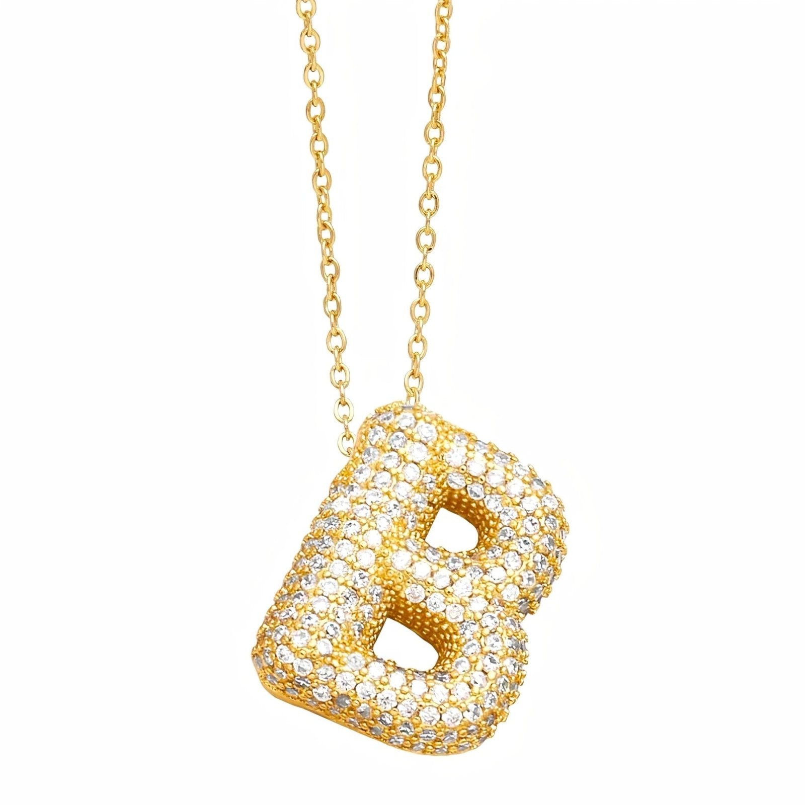 Collier pendentif lettre, plaqué or, style urbain, modèle Milani