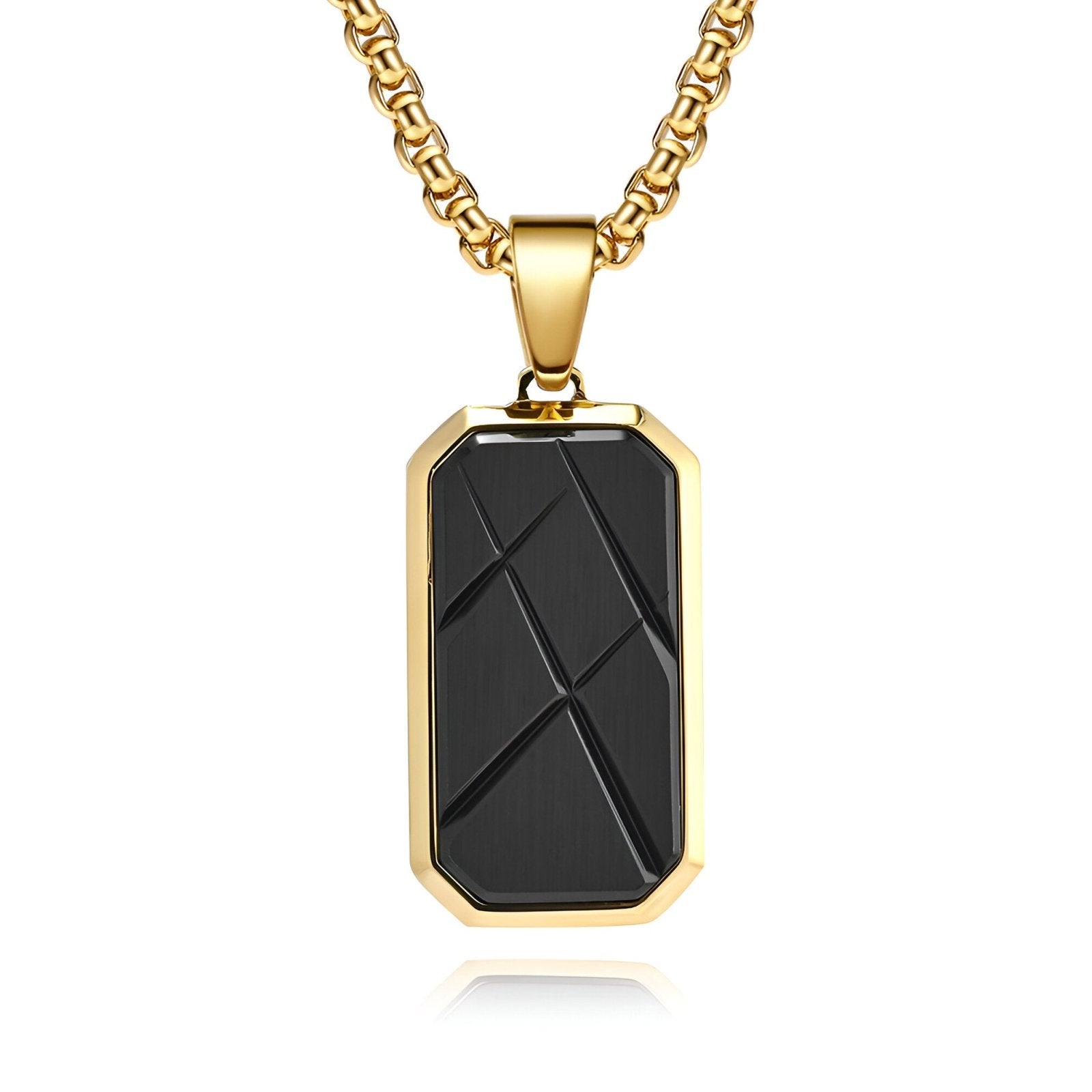 Collier pendentif militaire contemporain et tendance, design géométrique, pour homme, modèle Stryker