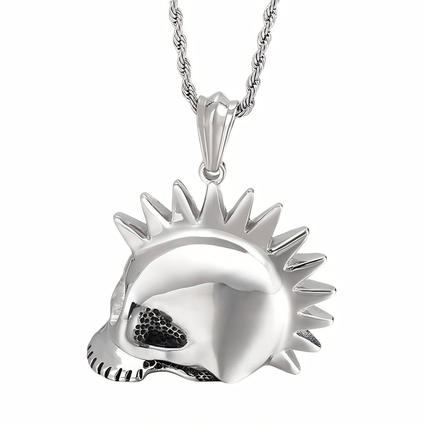 Collier pendentif tête de mort pour homme, en acier inoxydable, style punk moderne