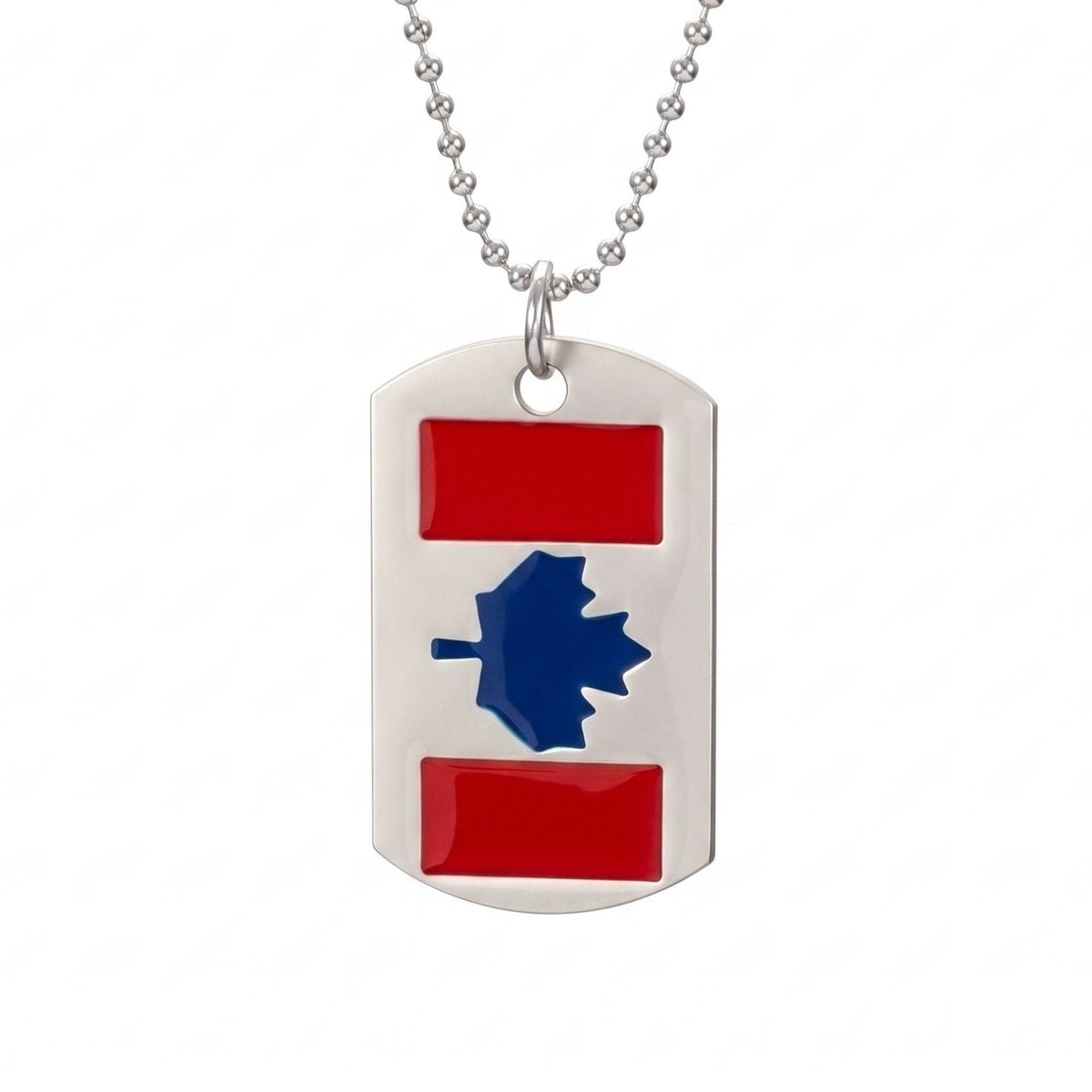 Collier plaque militaire drapeau canadien pour homme, en acier inoxydable, pendentif dog tag avec drapeau du Canada