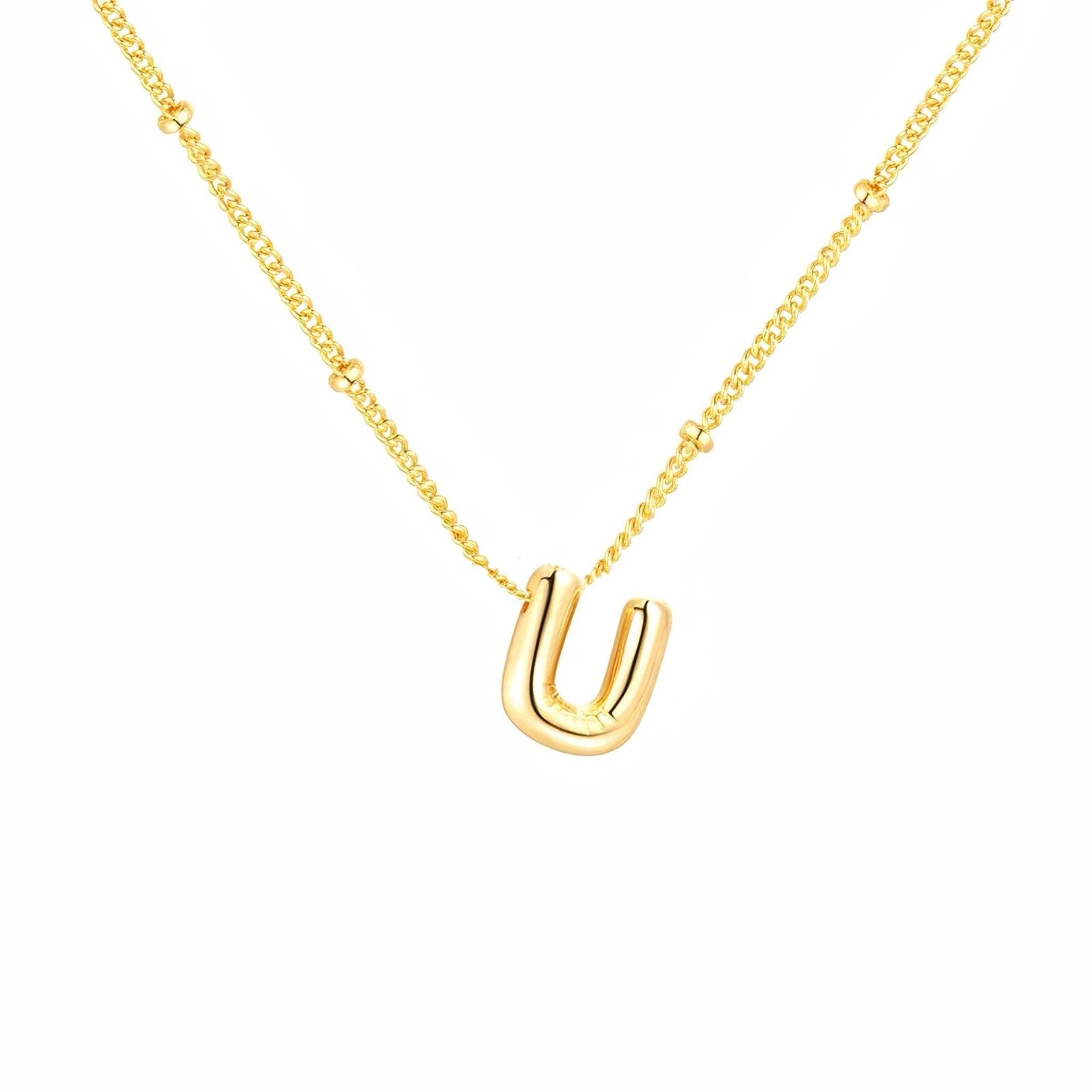Collier plaqué or, pendentif lettre, cadeau symbolique, modèle Adalyn