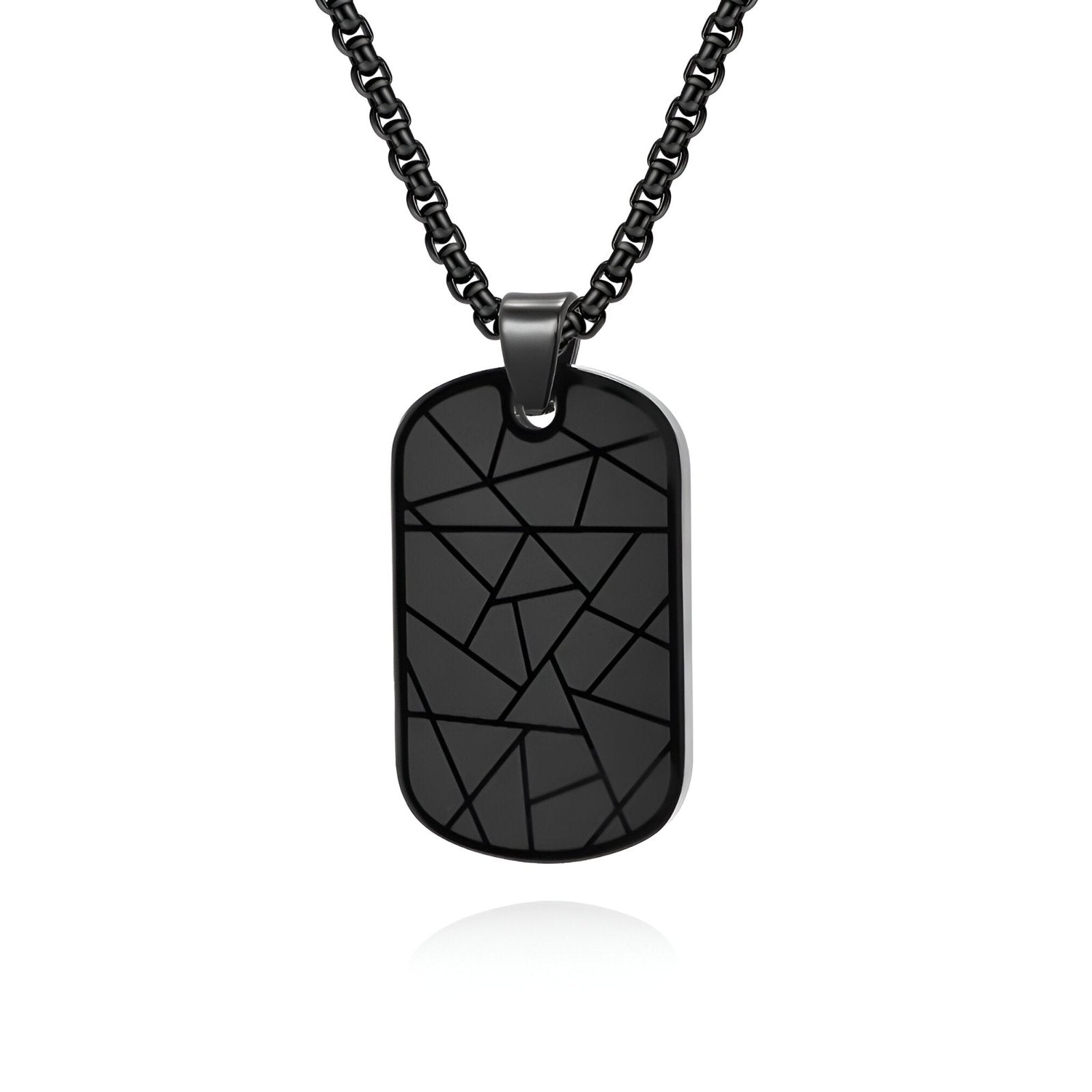 Collier plaque pendentif pour homme, motif mosaïque, chaîne vénitienne moderne, modèle Ranger