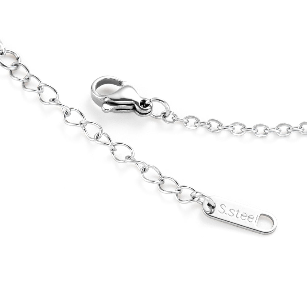 Collier prénom calligraphie fine, acier inoxydable, pour femme, modèle Manuella