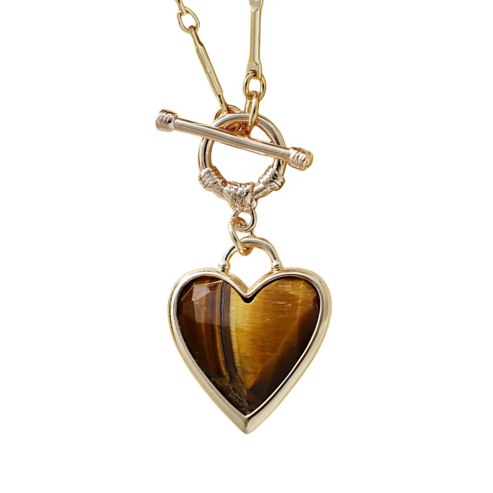 Collier romantique en pierres naturelles, pendentif cœur doré pour femme, style bohème