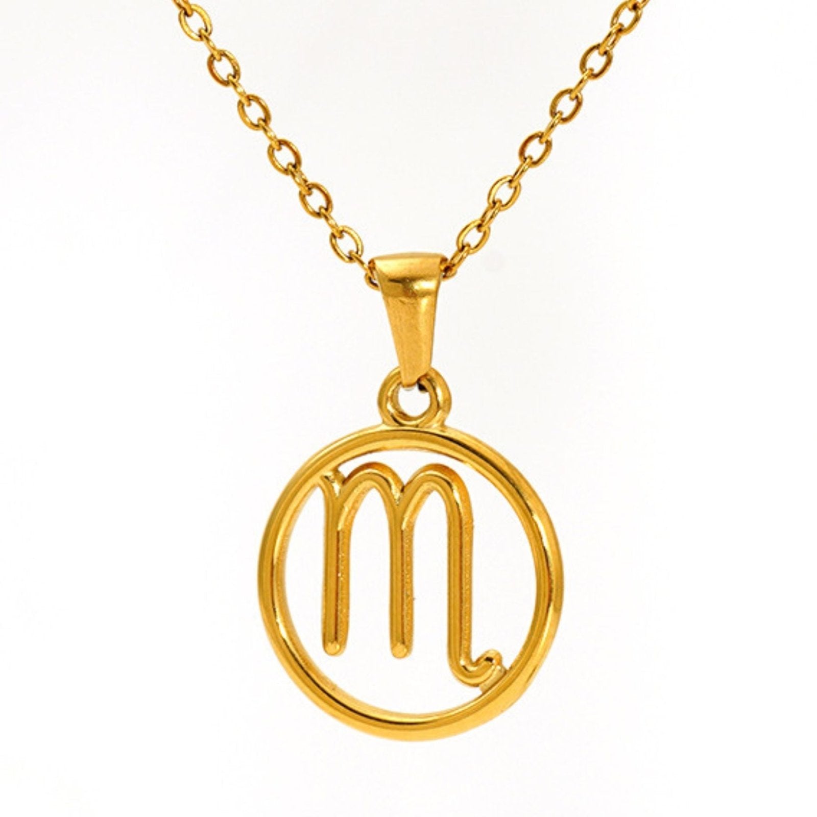 Collier signe astrologique femme, pendentif zodiaque en acier inoxydable plaqué or, style minimaliste