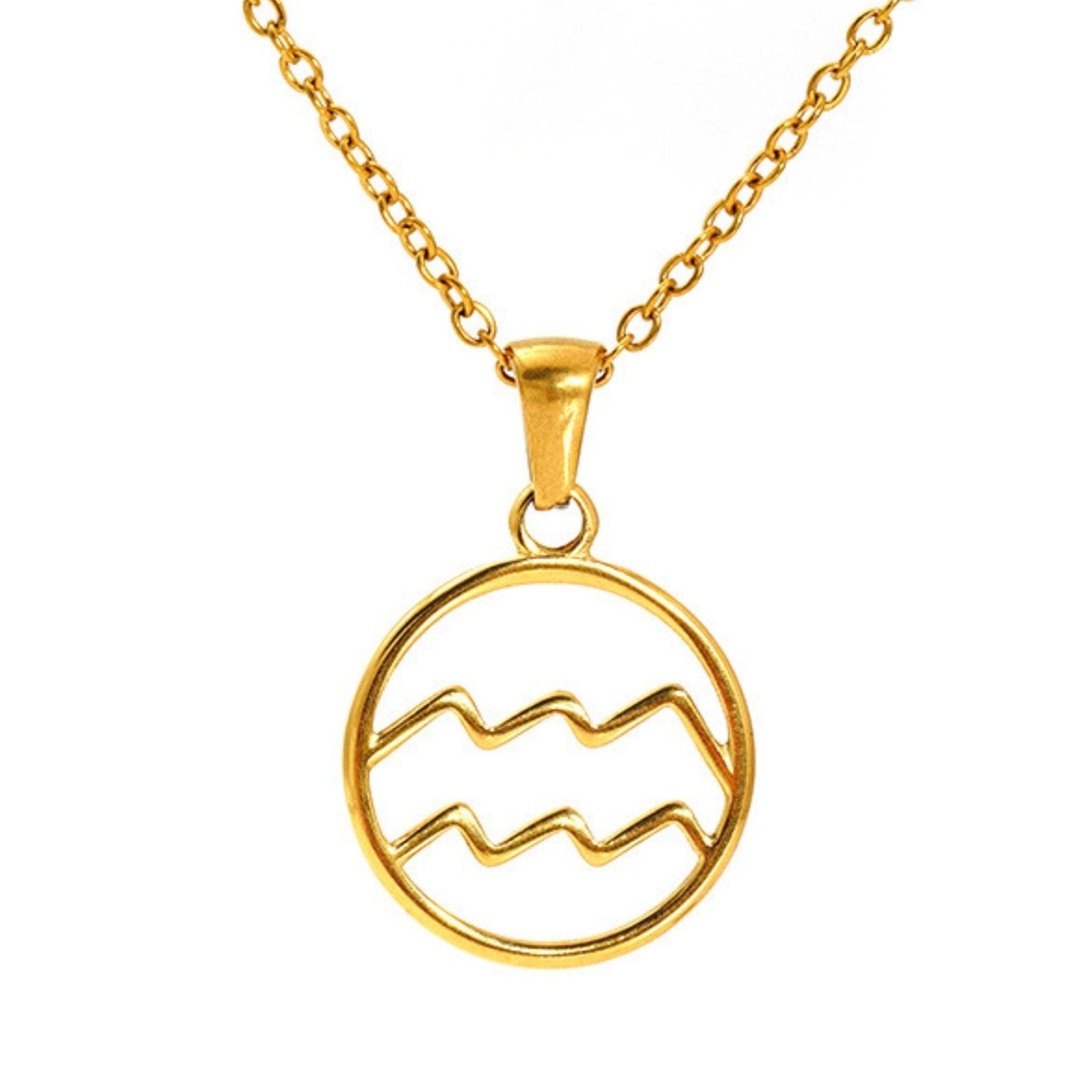 Collier signe astrologique femme, pendentif zodiaque en acier inoxydable plaqué or, style minimaliste