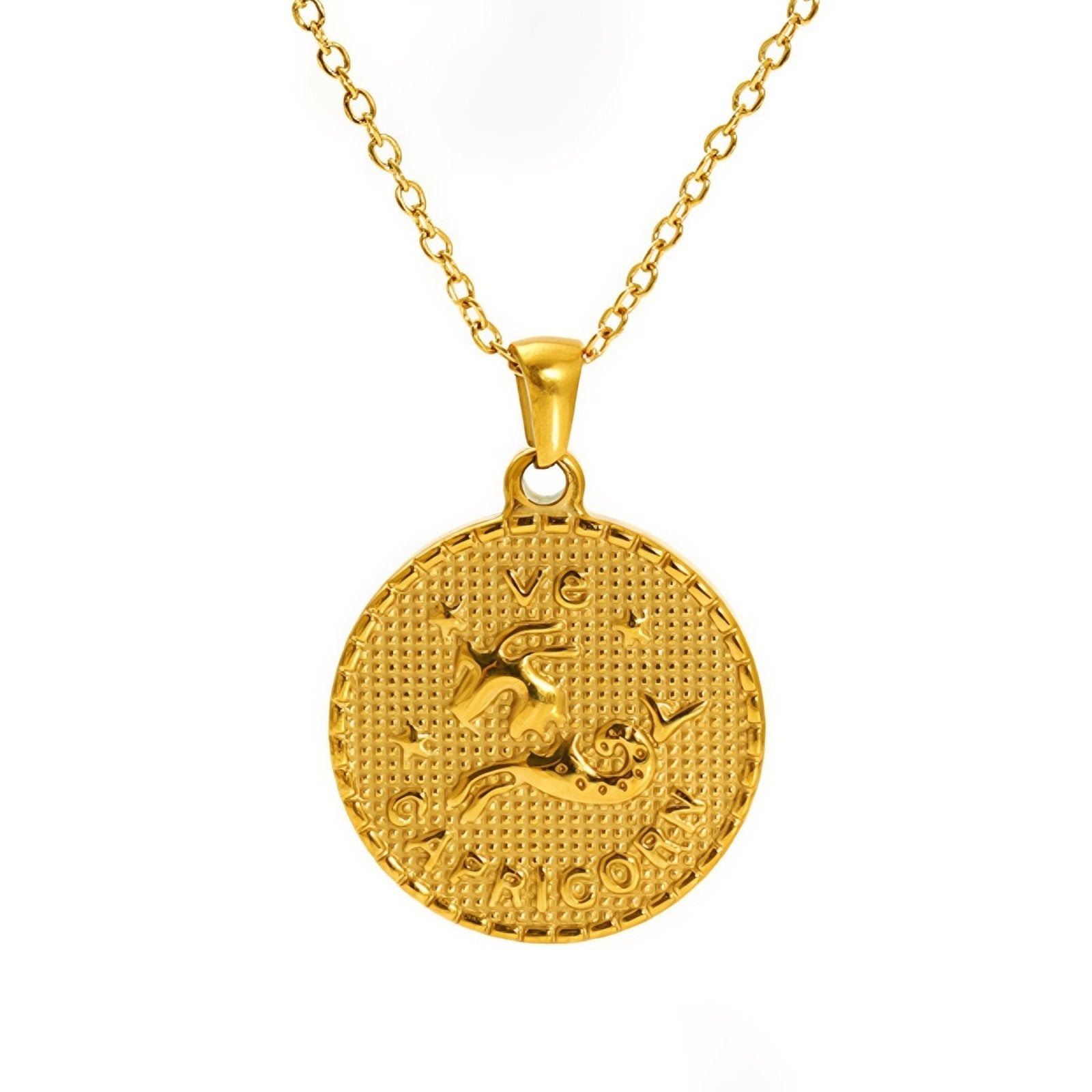 Collier signe astrologique personnalisé, pendentif en acier inoxydable plaqué or 18K avec symbole du zodiaque
