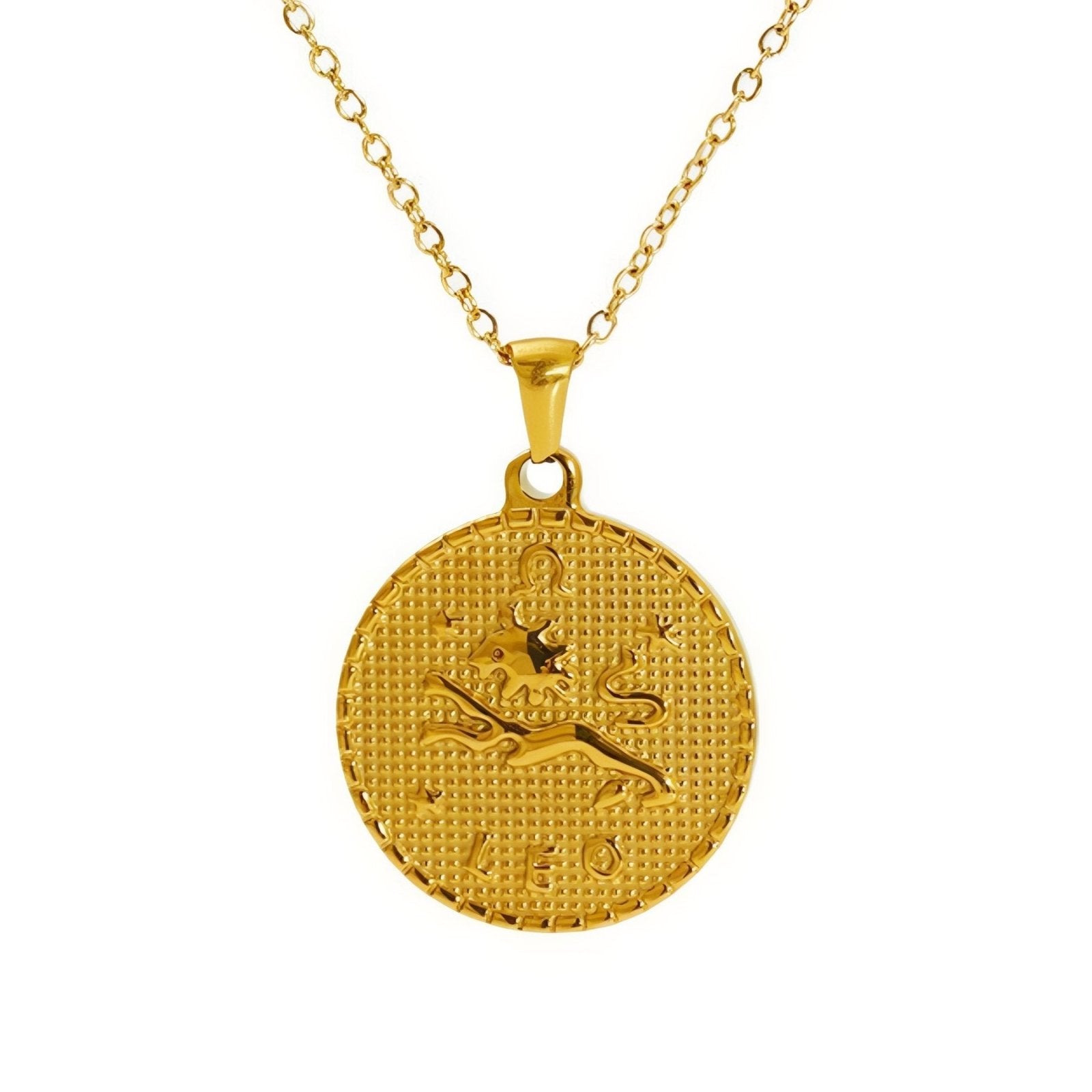 Collier signe astrologique personnalisé, pendentif en acier inoxydable plaqué or 18K avec symbole du zodiaque