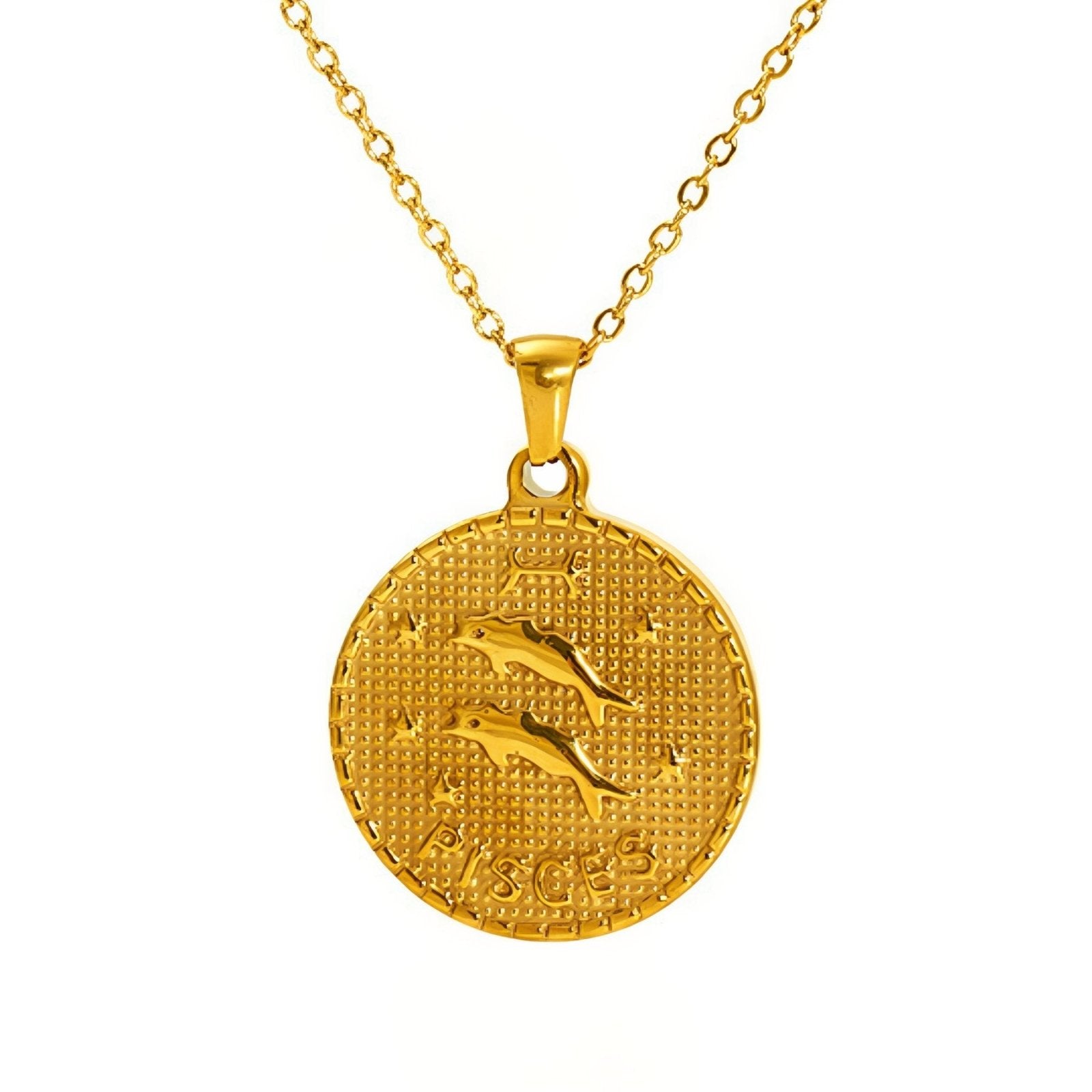 Collier signe astrologique personnalisé, pendentif en acier inoxydable plaqué or 18K avec symbole du zodiaque