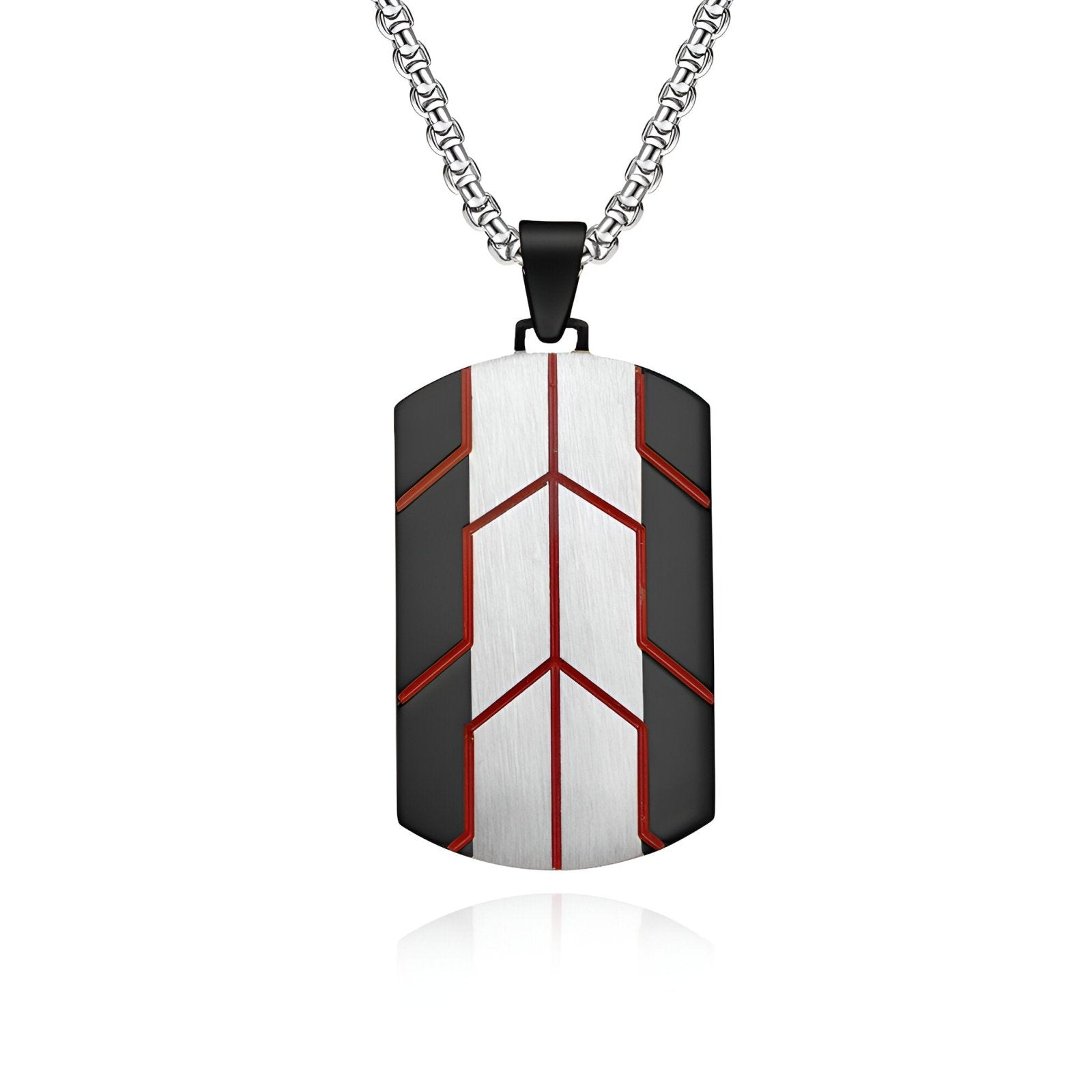 Collier streetwear homme, pendentif géométrique multicolore en acier brossé, modèle Malcolm