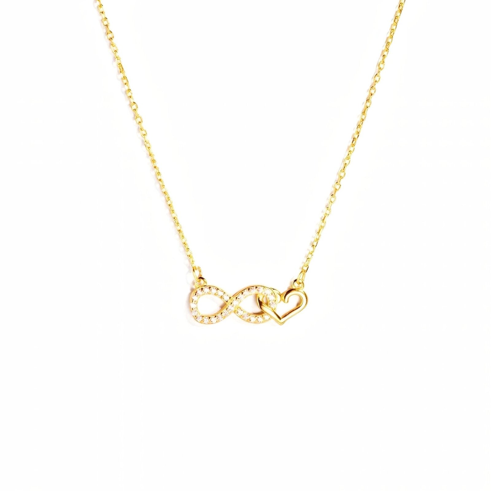 Collier symbole infini, chaîne fine en argent massif, orné de zircons, style chic, modèle Laurine