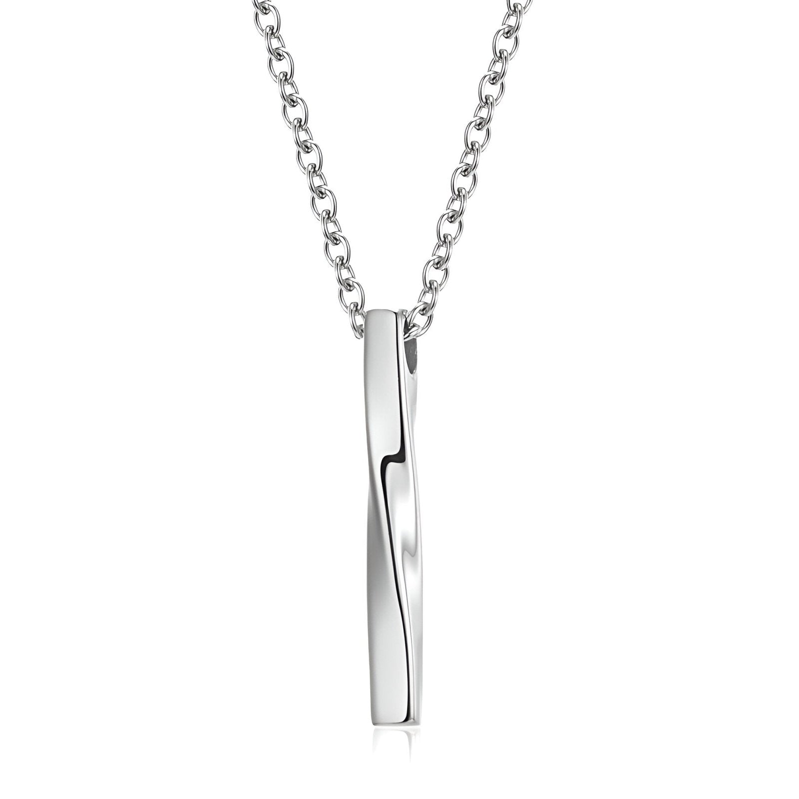 Collier urbain homme, pendentif minimaliste en inox, décliné en or, noir ou acier, modèle Néo
