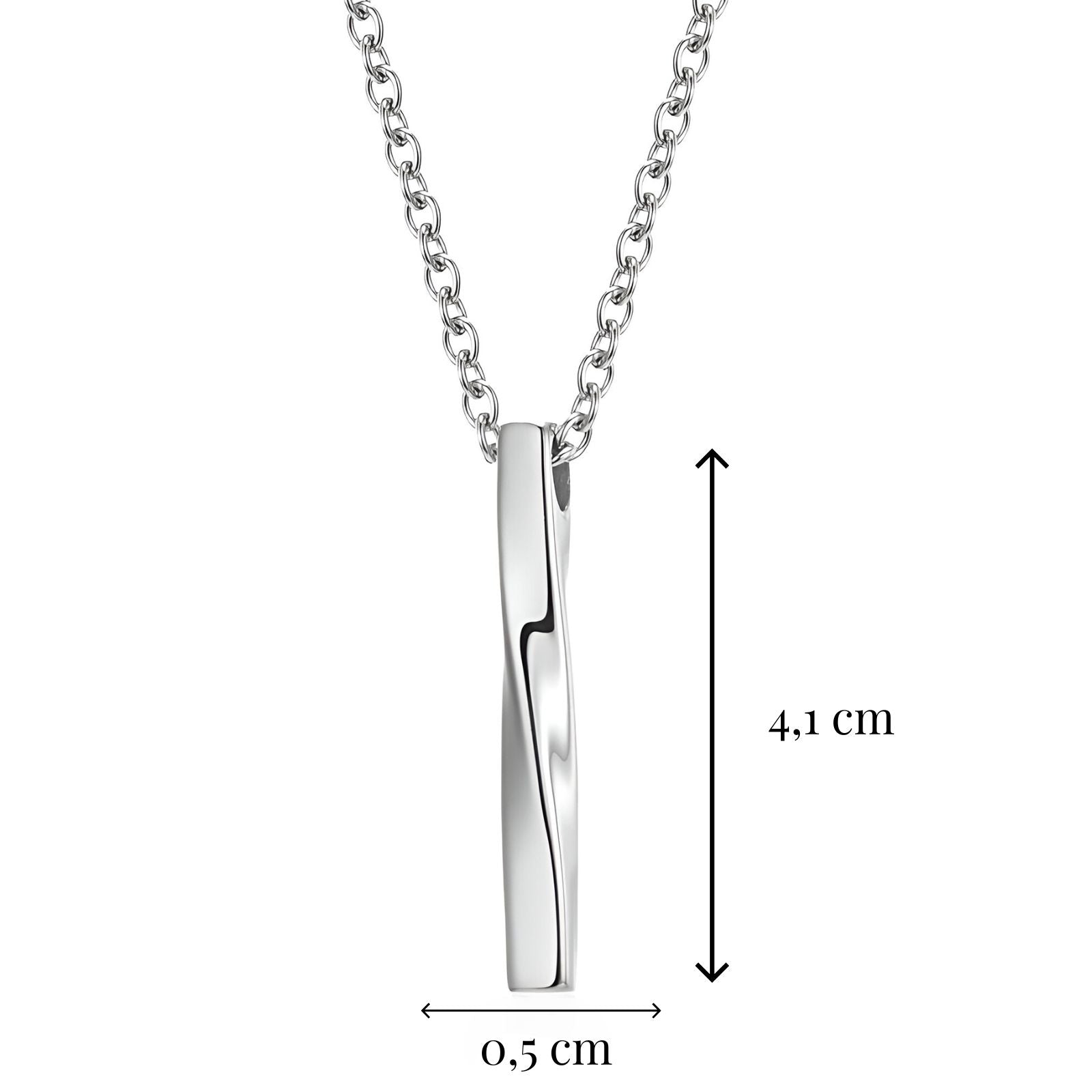 Collier urbain homme, pendentif minimaliste en inox, décliné en or, noir ou acier, modèle Néo