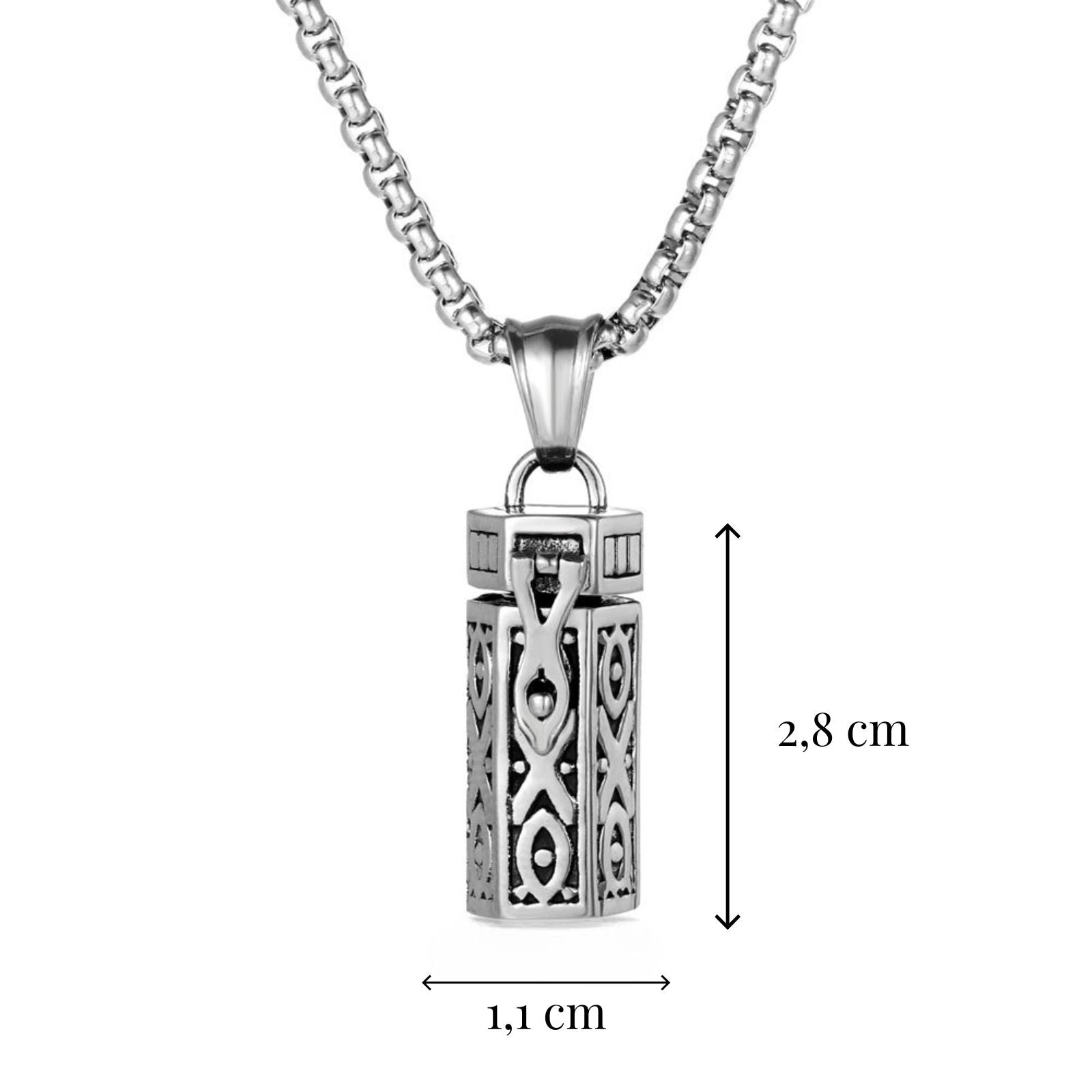 Collier urne funéraire unisexe, pendentif flacon gothique en acier inoxydable, modèle Codex