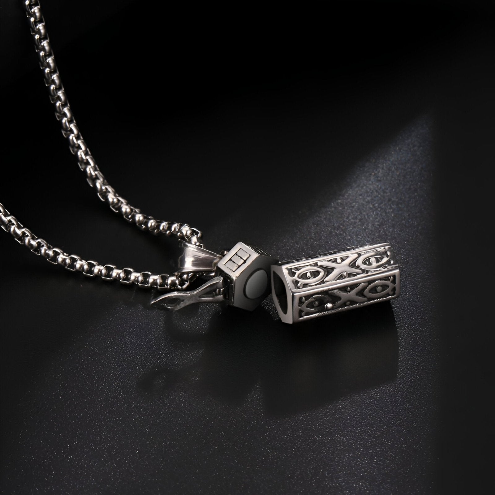 Collier urne funéraire unisexe, pendentif flacon gothique en acier inoxydable, modèle Codex
