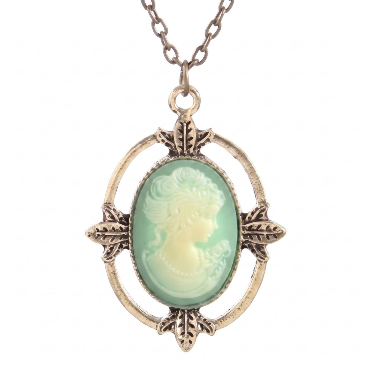 Collier Vampire Diaries pour femme, en alliage métallique, pendentif ovale vert turquoise