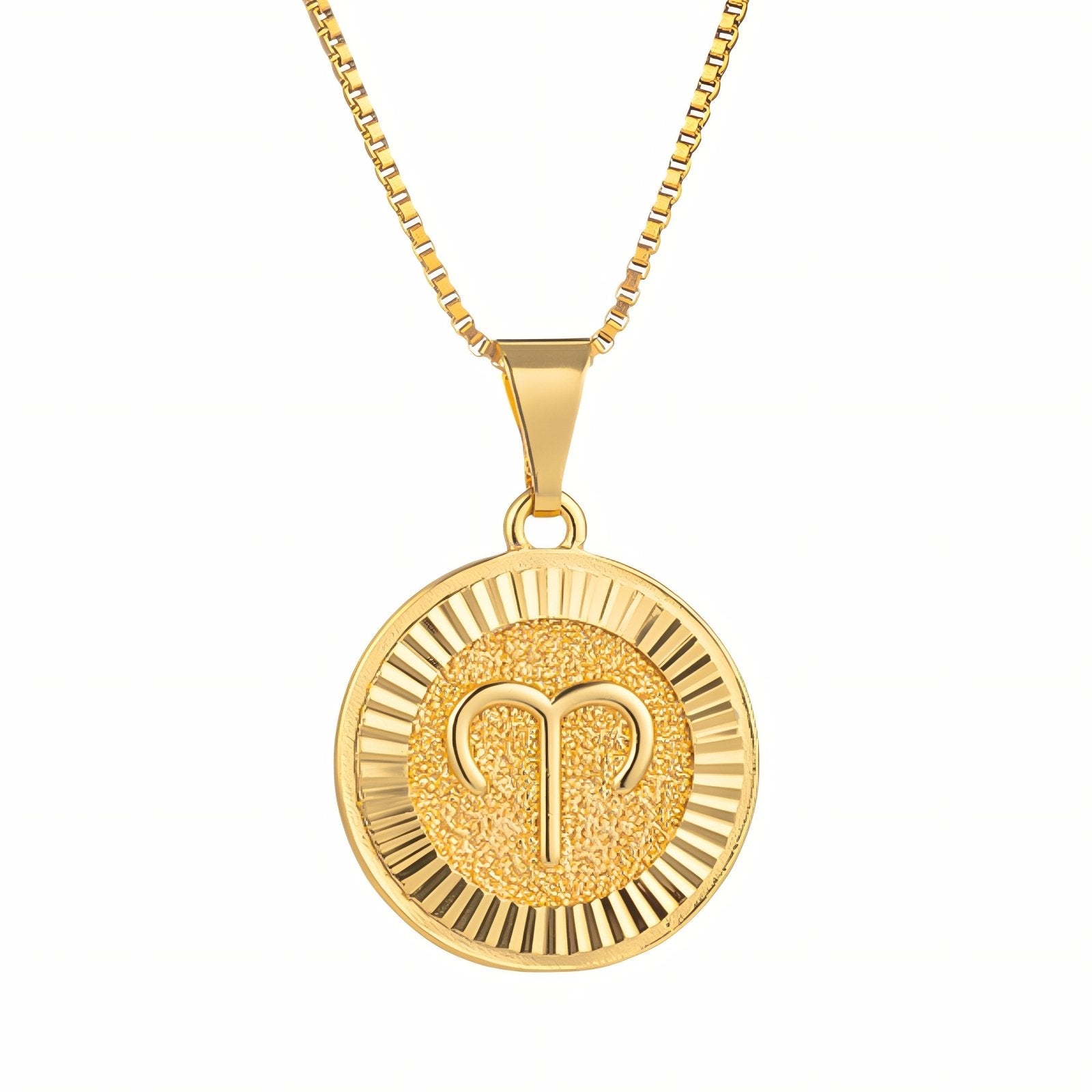 Collier zodiaque doré pour femme, pendentif signe astrologique, en acier inoxydable