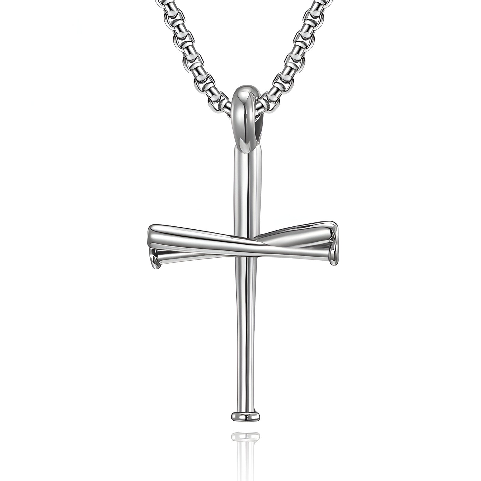 Croix gothique moderne, pendentif en acier brut, style underground masculin, modèle Zareth