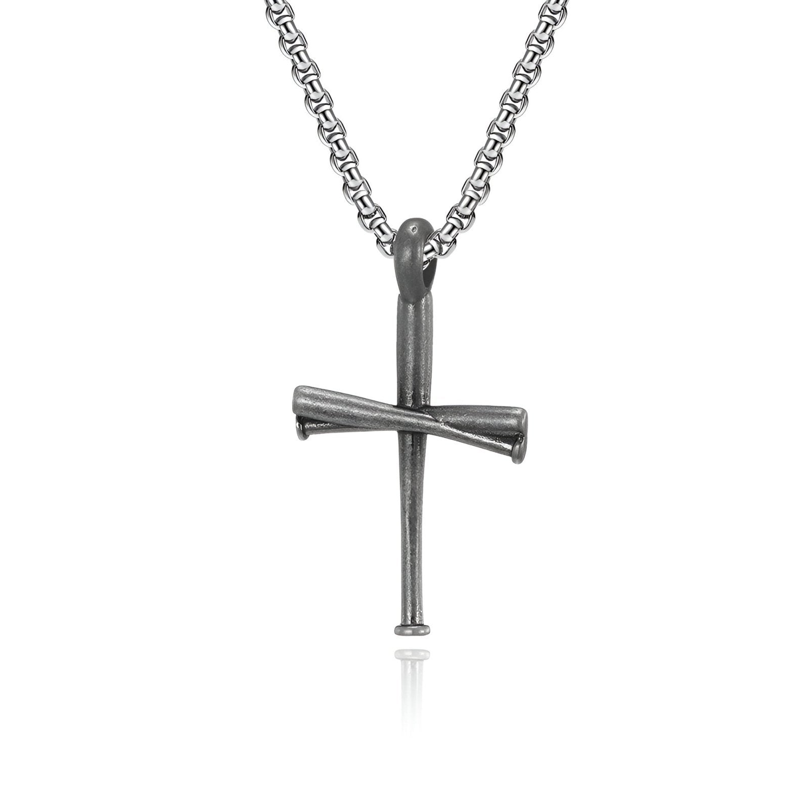 Croix gothique moderne, pendentif en acier brut, style underground masculin, modèle Zareth