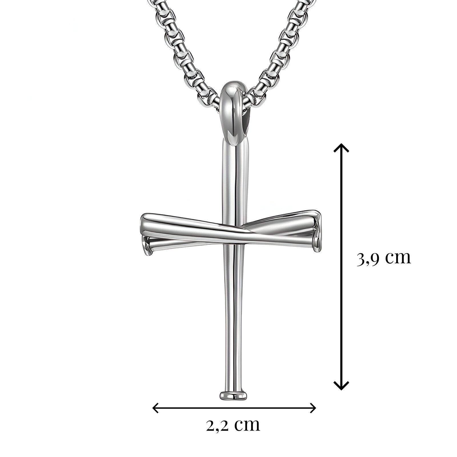 Croix gothique moderne, pendentif en acier brut, style underground masculin, modèle Zareth