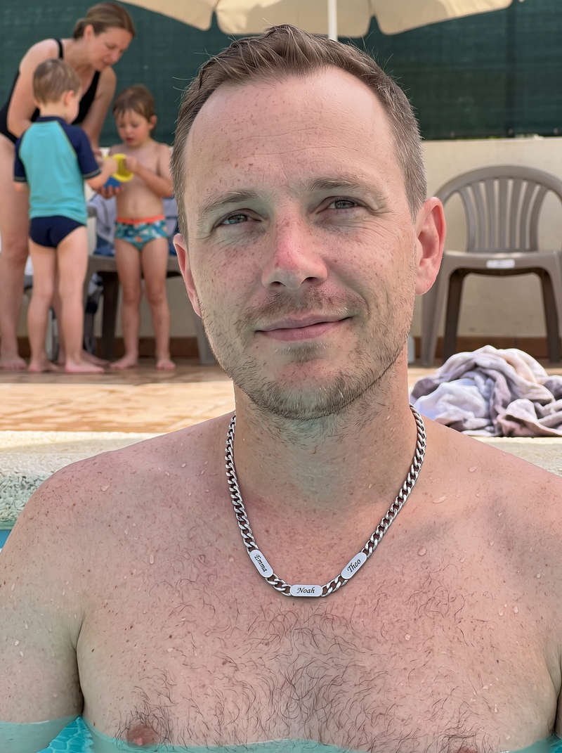 Customer wearing the necklace