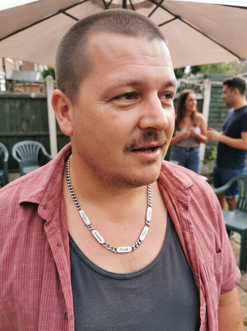 Customer wearing the necklace
