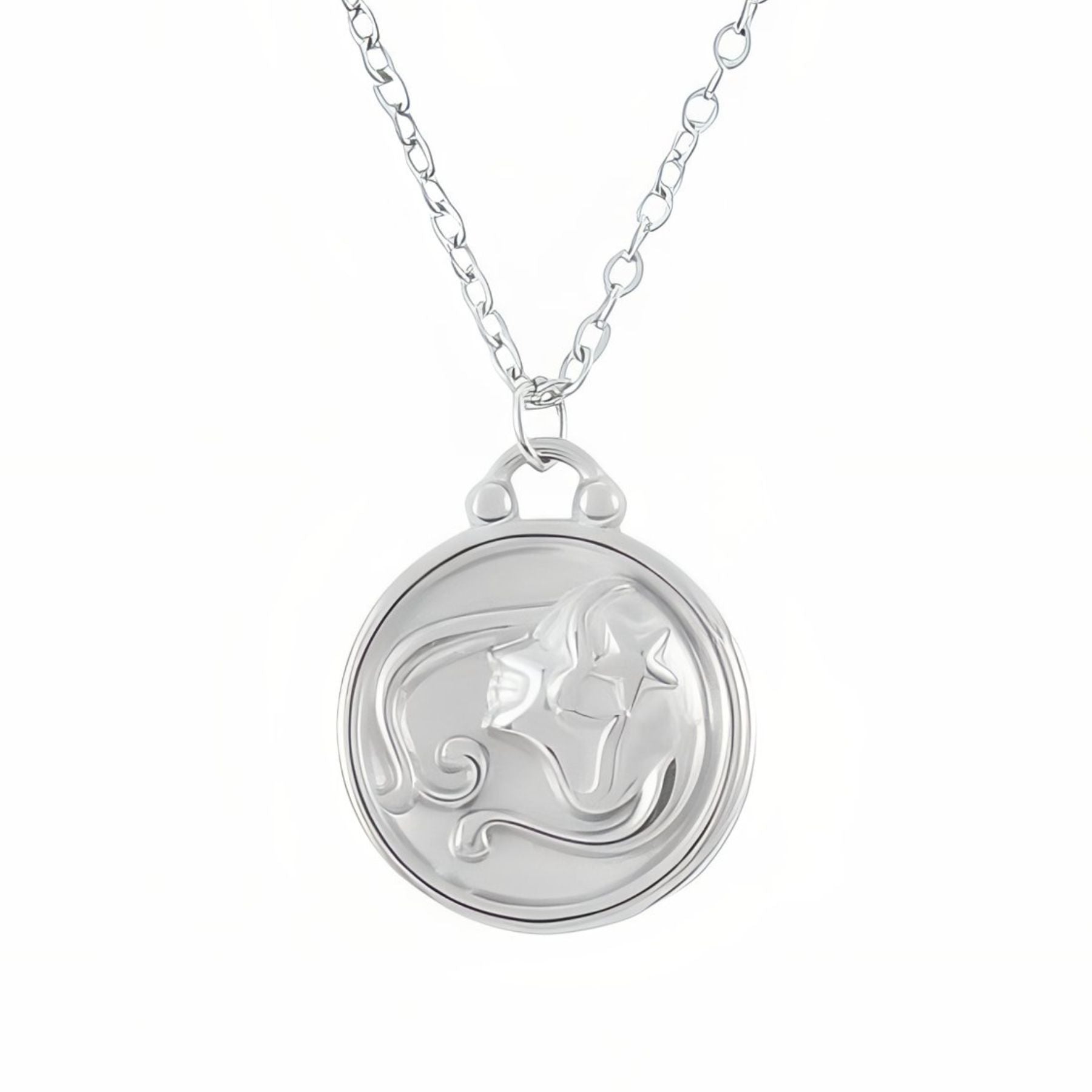 Wendbare Medaillon-Halskette mit Tierkreiszeichen und Sternbild aus 18-karätig vergoldetem Edelstahl