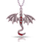 Collier dragon pour femme, en alliage de zinc argenté, avec cristal