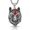 Collar con cabeza de lobo para hombre, de acero inoxidable, estilo gótico