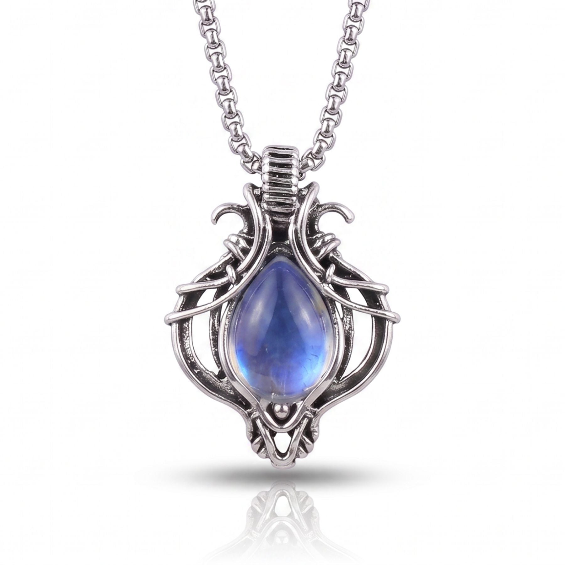Hexen-Halskette mit Opal für Damen, aus Zinklegierung, im Vintage-Stil