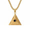 Collier pendentif œil de la Providence pour homme, en acier inoxydable, pyramide égyptienne triangulaire sculptée