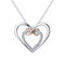Collier double cœur et signe infini pour femme, en argent 925, finition bicolore élégante