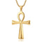 Collier ankh unisexe, en acier inoxydable, avec pendentif croix égyptienne