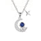 Collier astronaute pour femme, en argent 925, avec zircon, pendentif lune et étoile