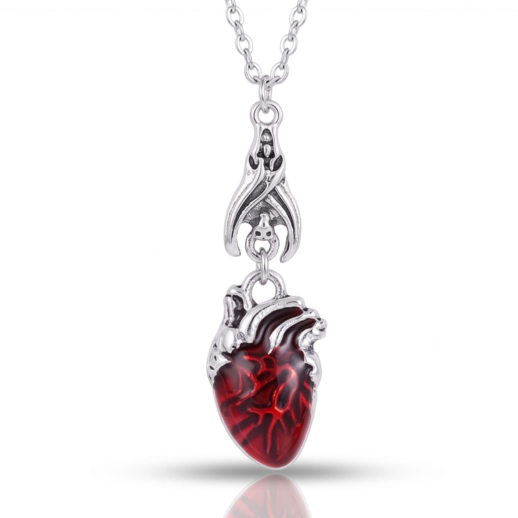 Collier dark romance pour femme, en alliage de zinc, avec cristal rouge