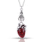 Collier dark romance pour femme, en alliage de zinc, avec cristal rouge