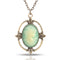 Collana Vampire Diaries da donna, in lega metallica, ciondolo ovale verde turchese